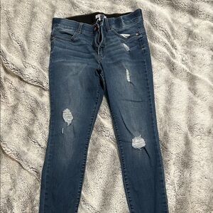 Candie's Dark Blue Distressed Skinny Jeans